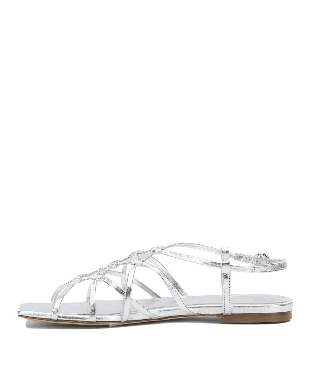 Aeyde White "Anisa" Low Sandals