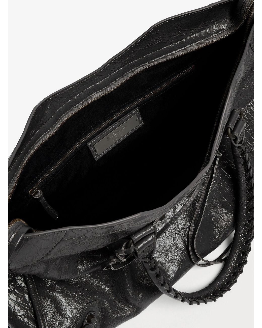 Balenciaga Black Le City Bag L Leather Handbag for men