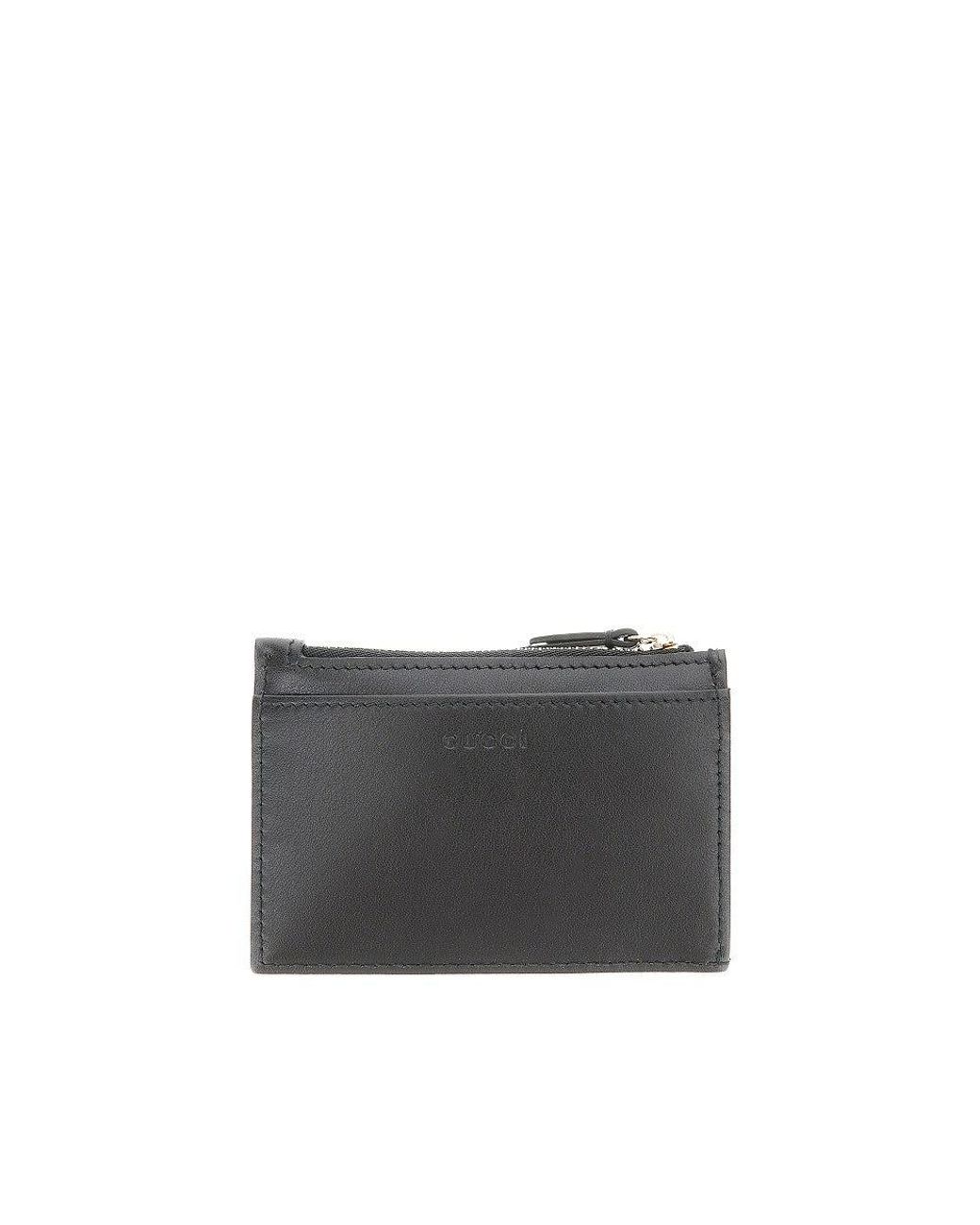 Gucci Black Leather Gg Marmont Key Holder