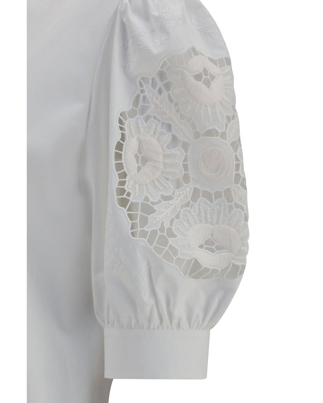 Valentino Gray Shirt With Sangallo Lace Sleeves