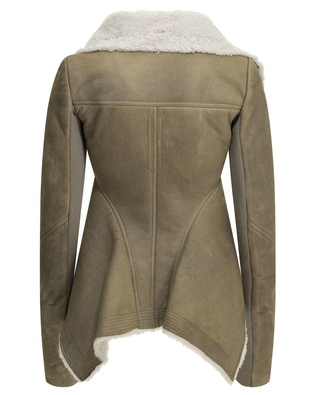 Rick Owens Gray Naska Shearling Jacket