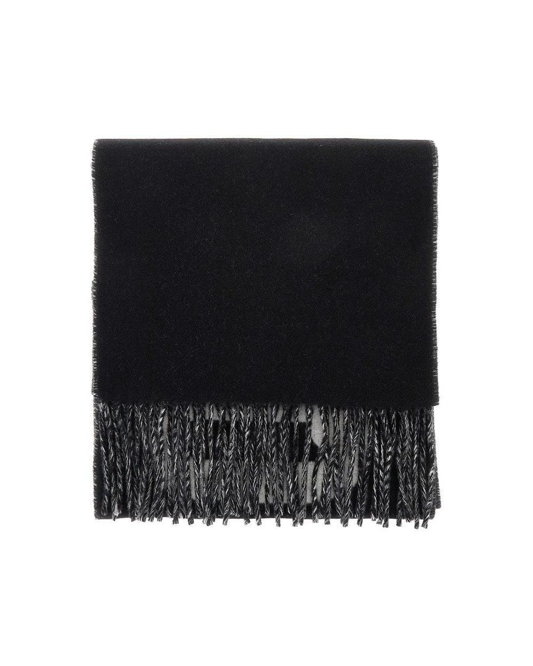 World Class Fashion Black Jacquemus Jacquard Logo Wool Scarf for men