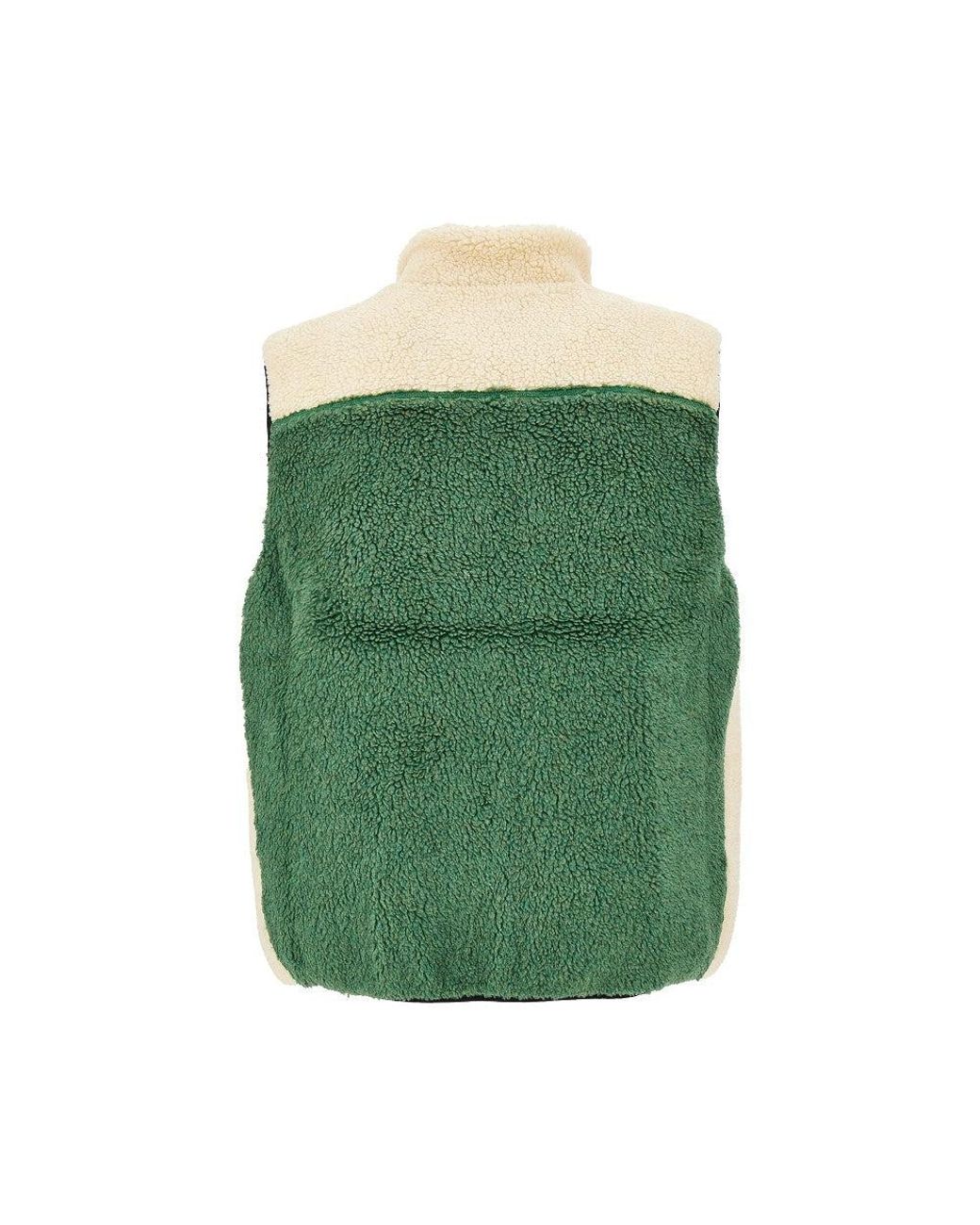 Mauna Kea Green Color-Block Sherpa Vest for men