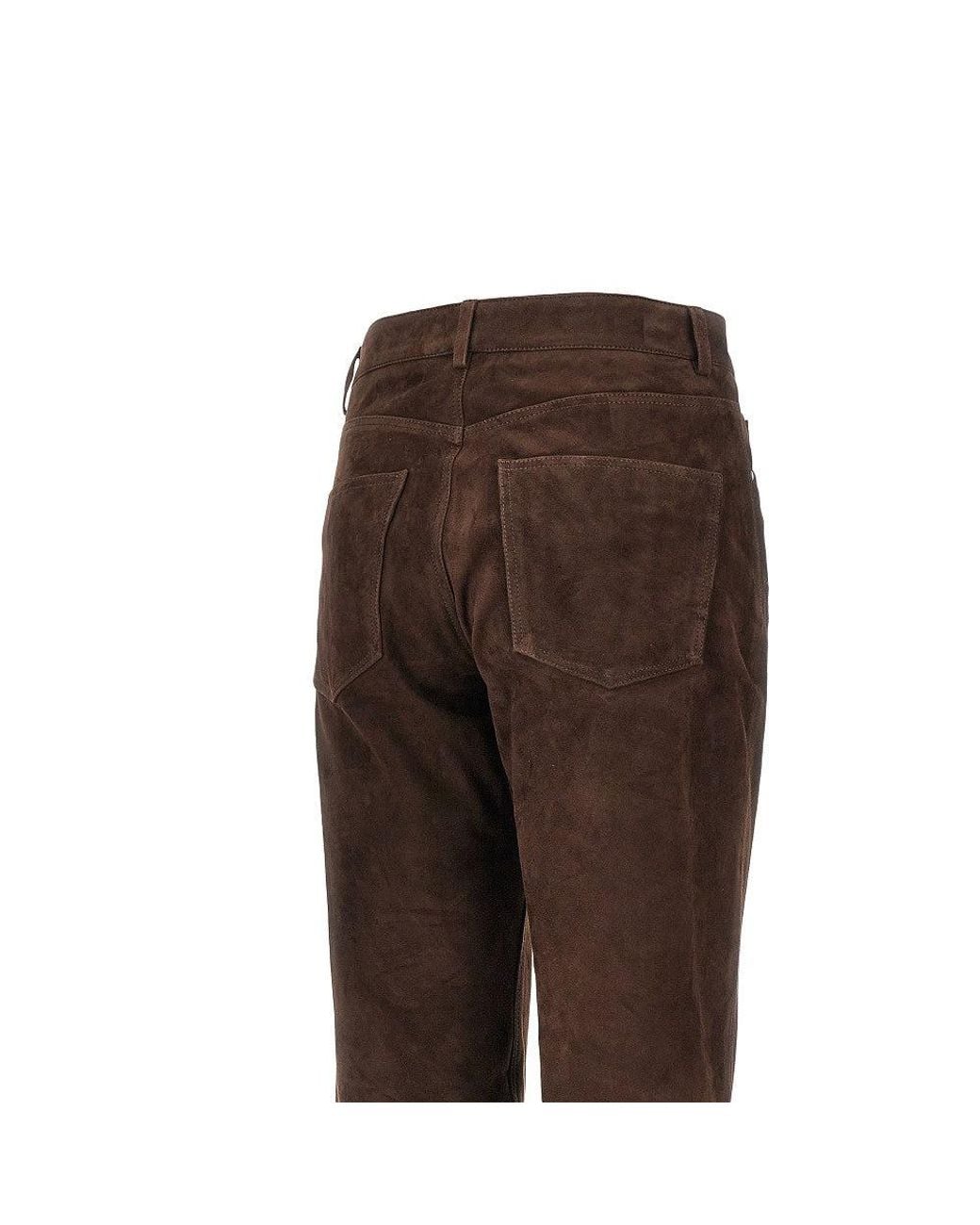 Arma Brown 'Jean' Suede Leather Pants