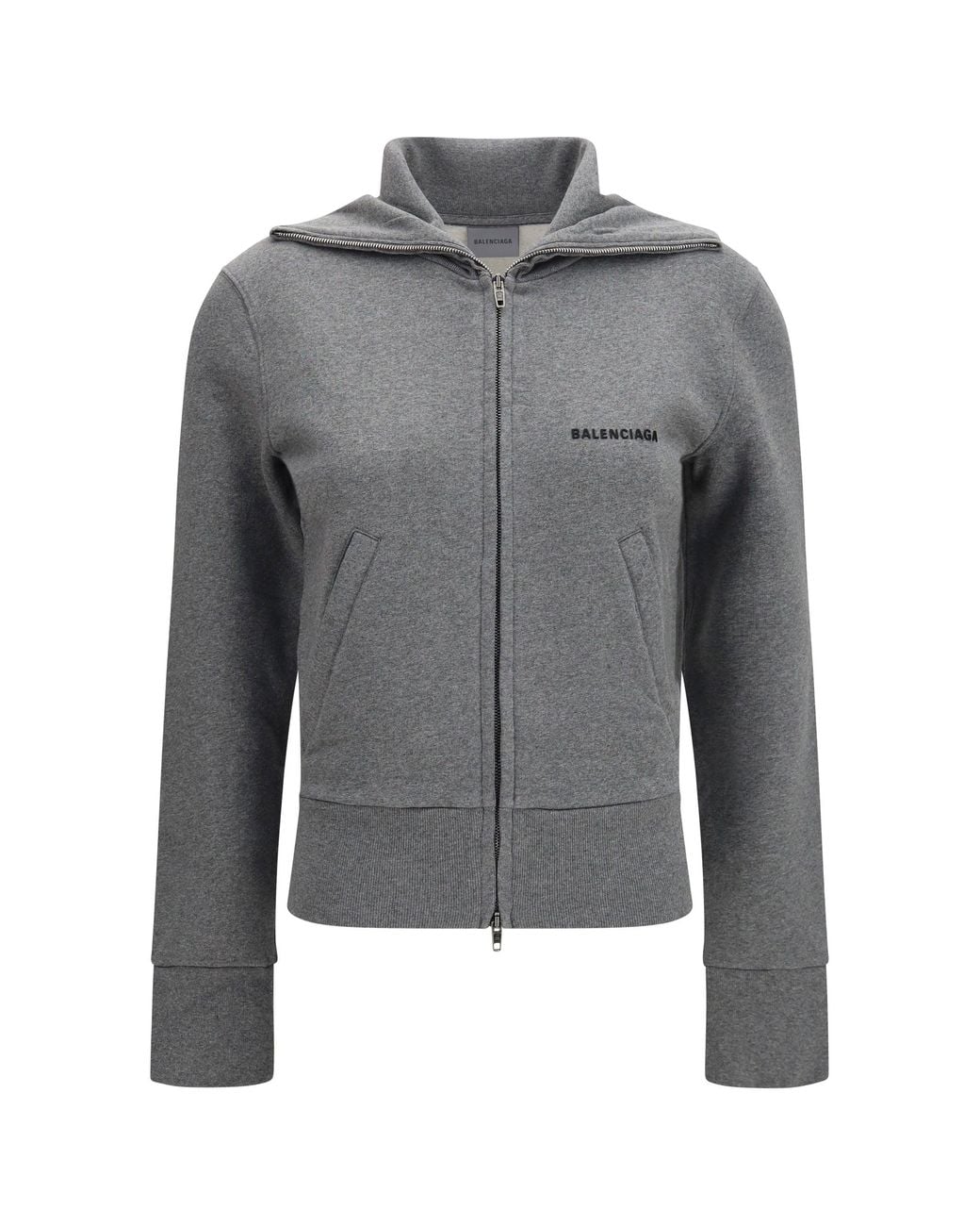 Balenciaga Gray Fitted Zip-Up Hoodie