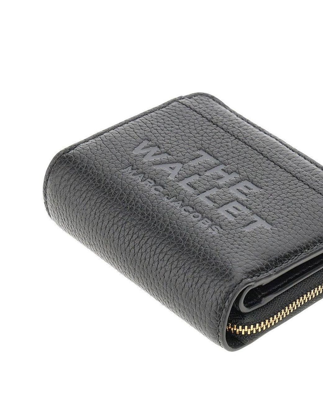 Marc Jacobs Black Grained Leather Mini Compact Wallet