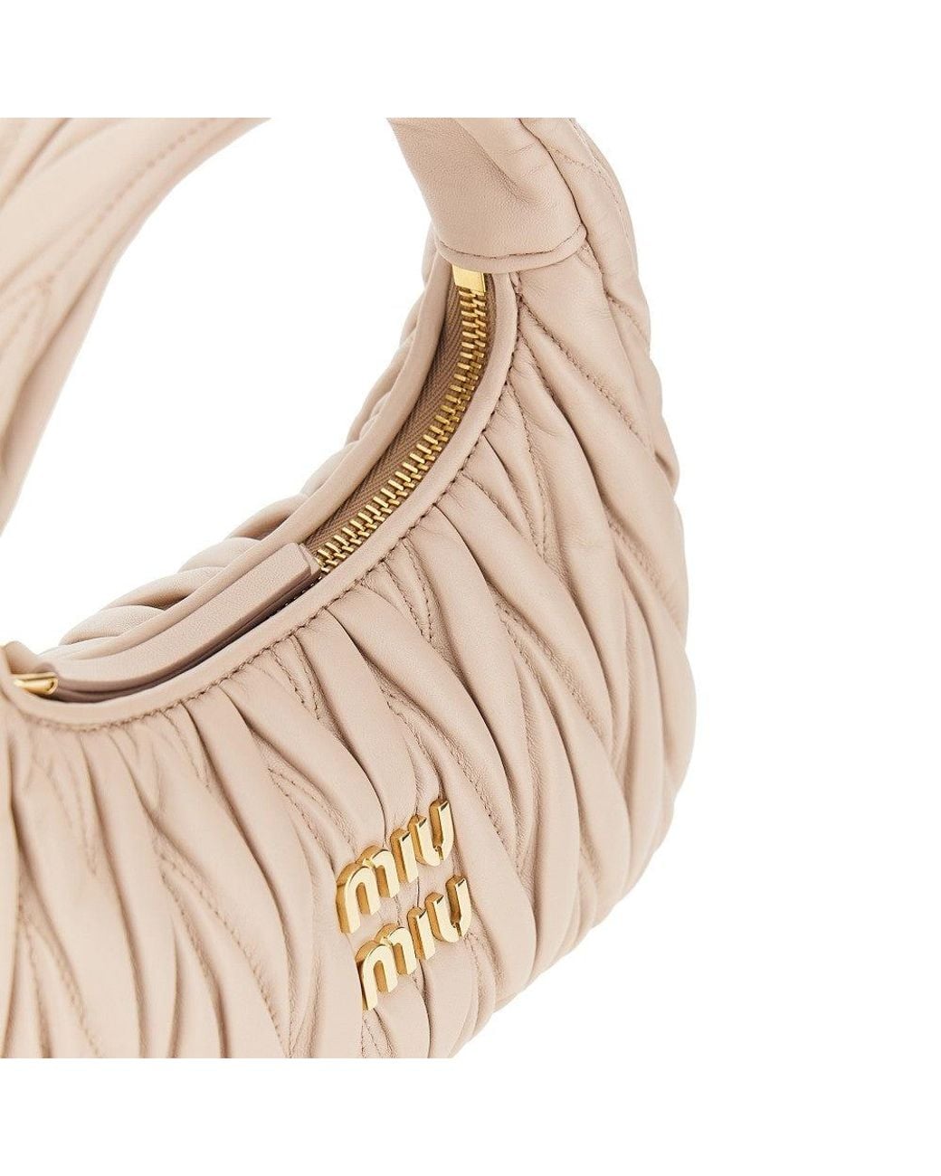 Miu Miu Natural Small Miu Wander Hobo Bag