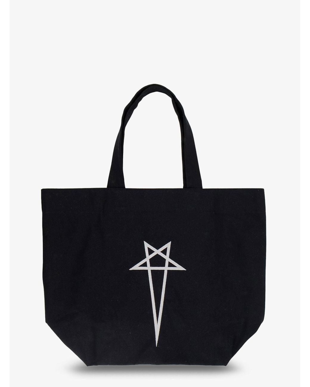 Rick Owens Black Canvas Handbag With Front Logo for men