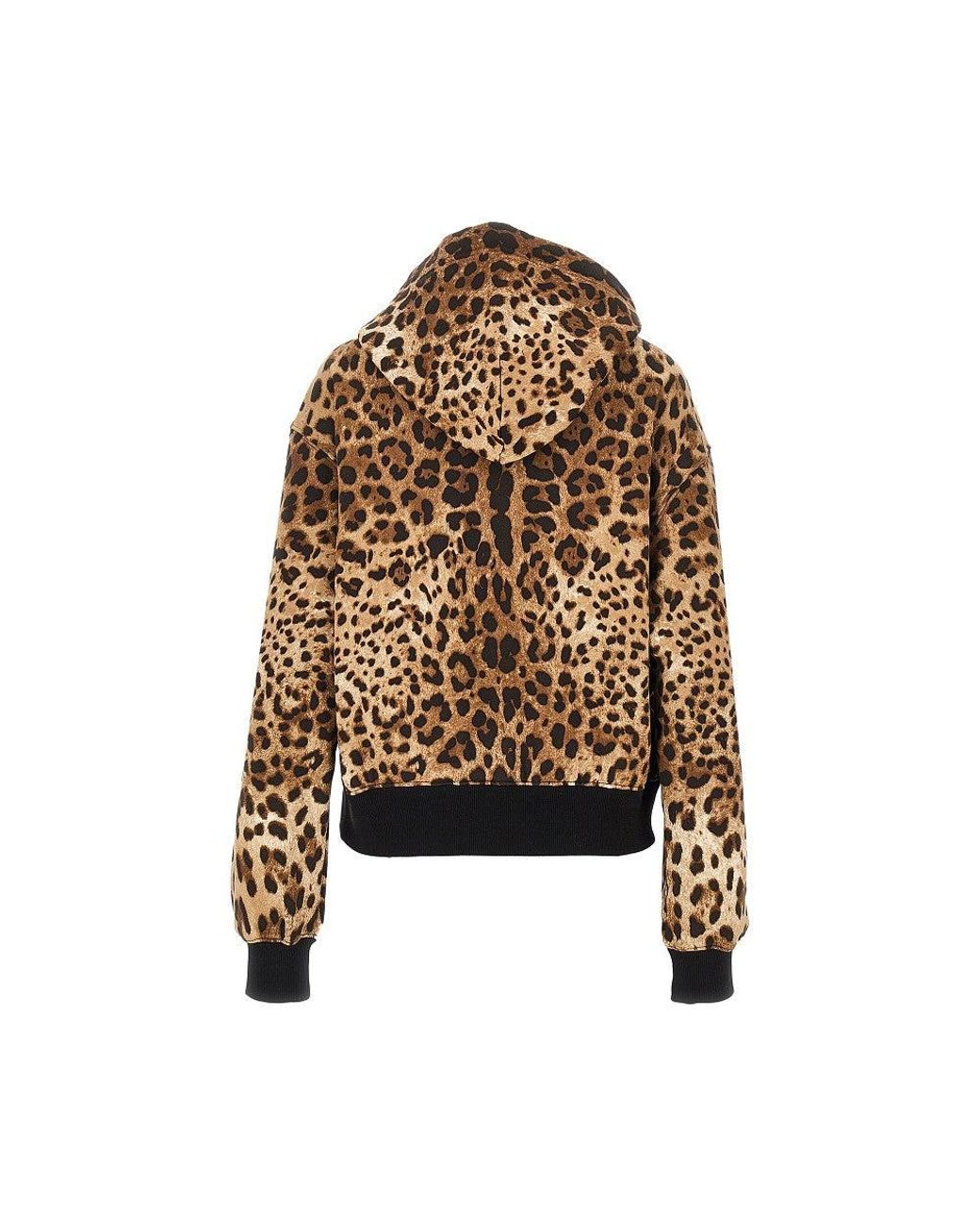 Dolce & Gabbana Black Leo-Print Hoodie