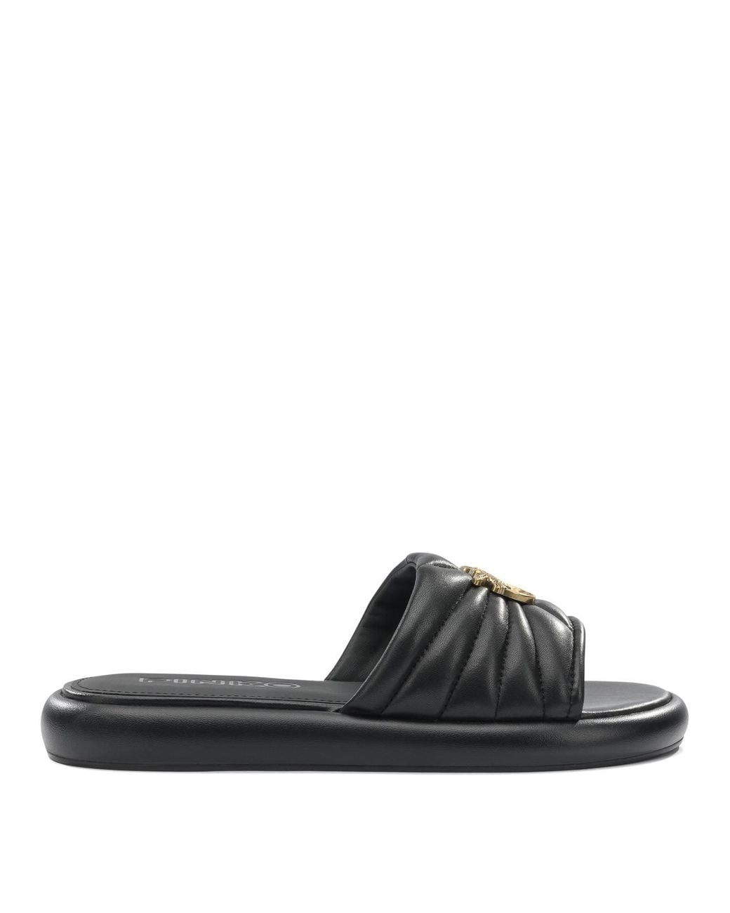 Pinko Black Leather Sandals