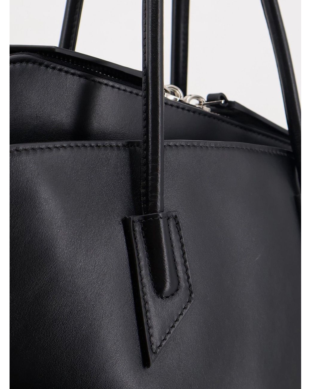 The Attico Black La Passeggiata Medium Leather Shoulder Bag