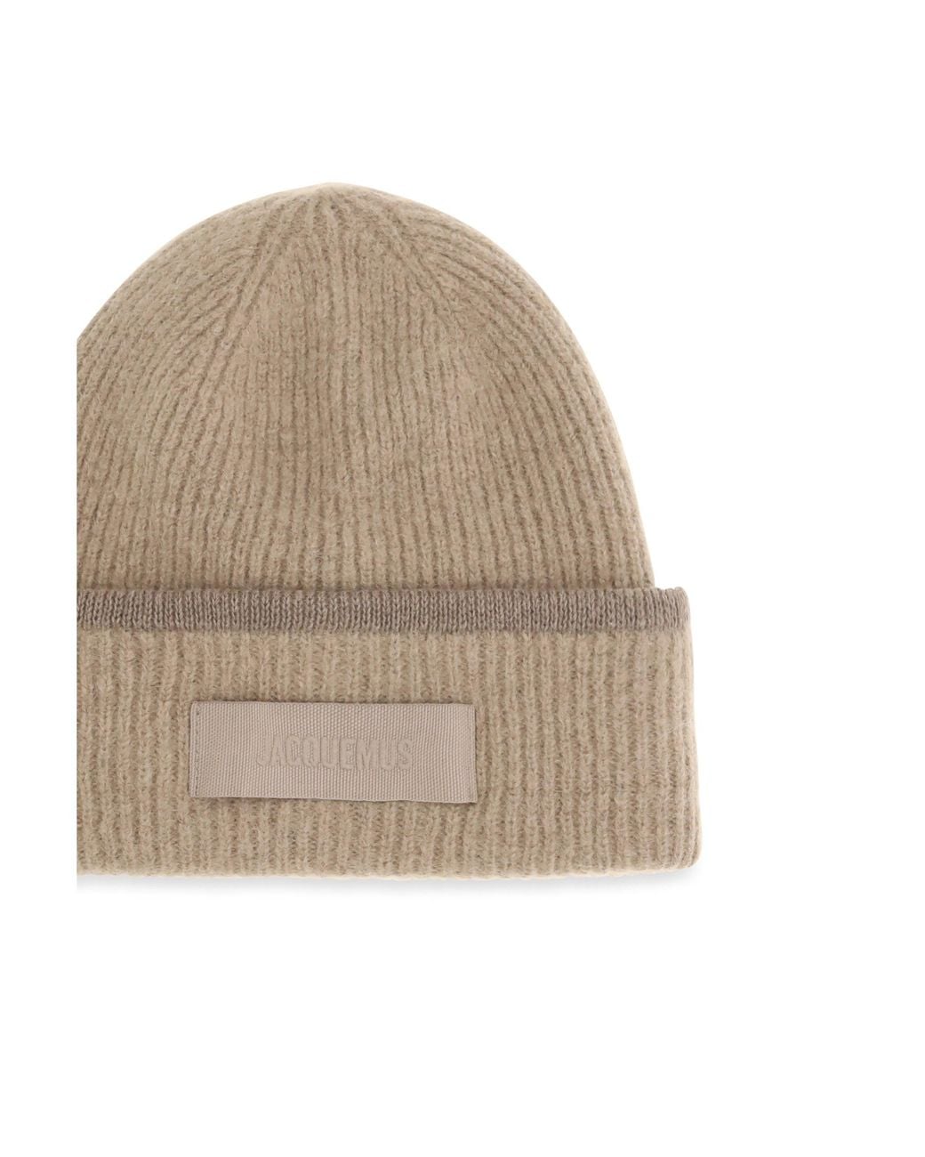 Jacquemus Natural Gros Grain Ribbed Beanie