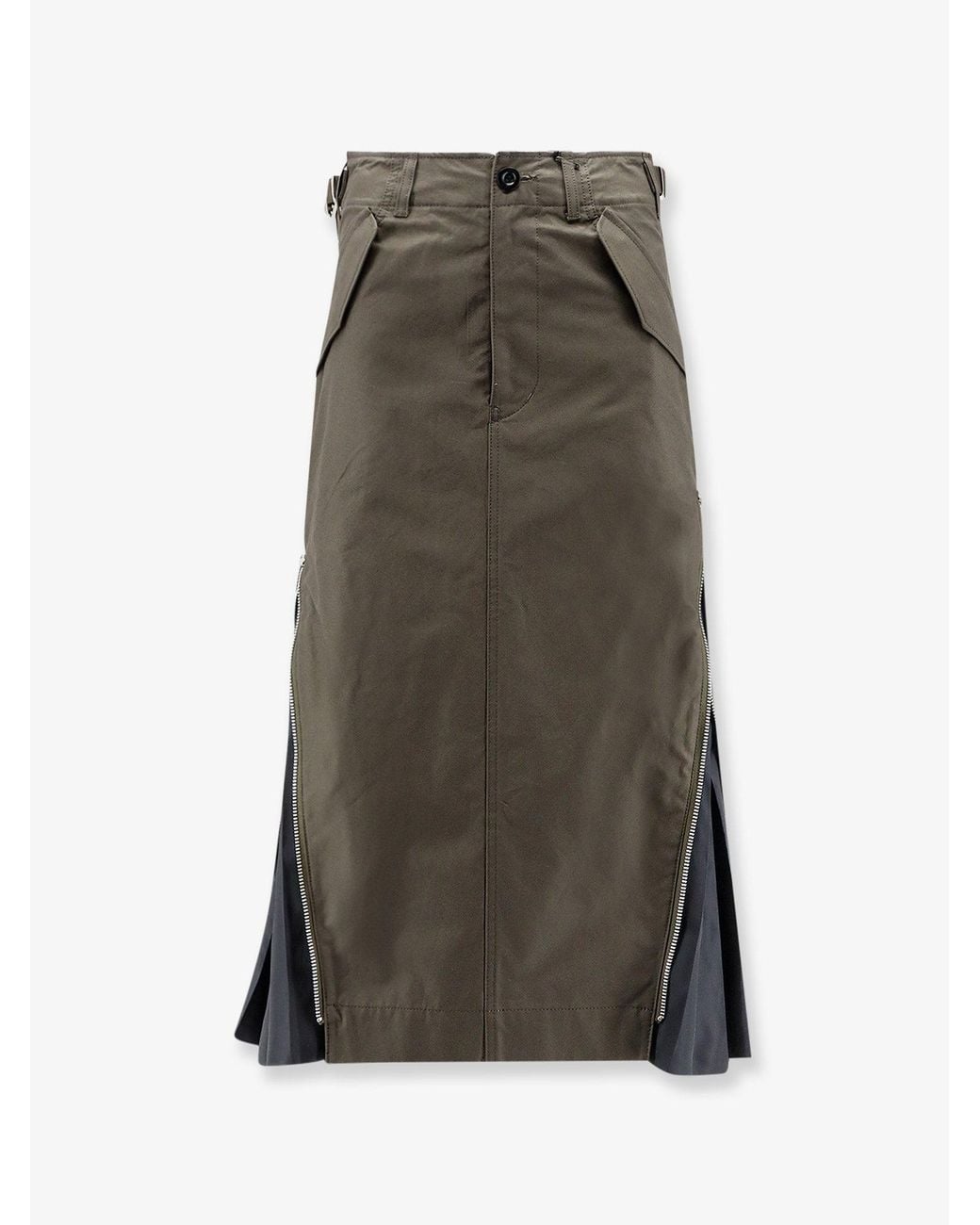 Sacai Green Cotton Skirt