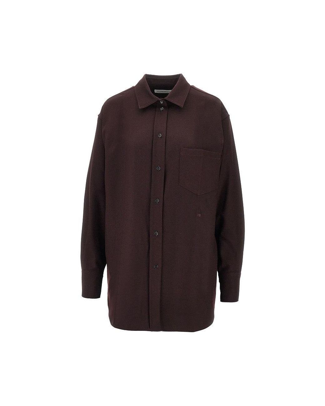 Victoria Beckham Purple Wool Flannel Shirt