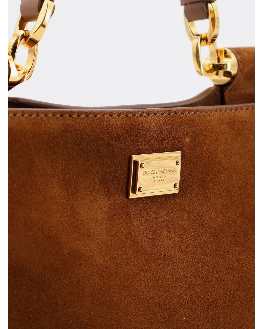 Dolce & Gabbana Brown Dolce & Gabbana Vittoria Suede Crossbody Bag