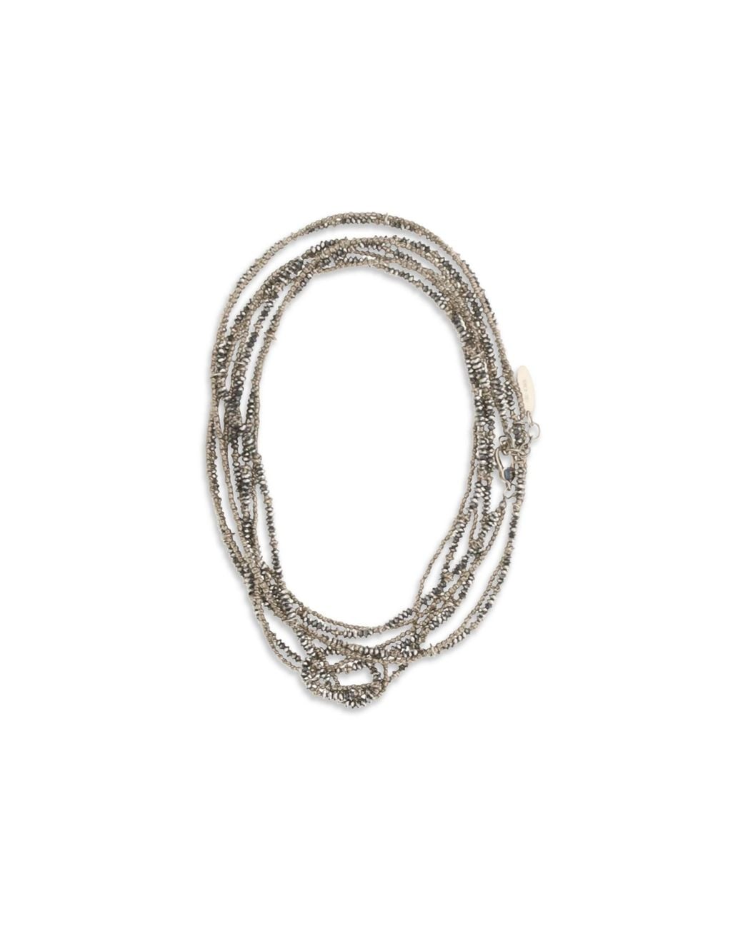 Brunello Cucinelli Metallic Hematite Sterling Wrap Bracelet