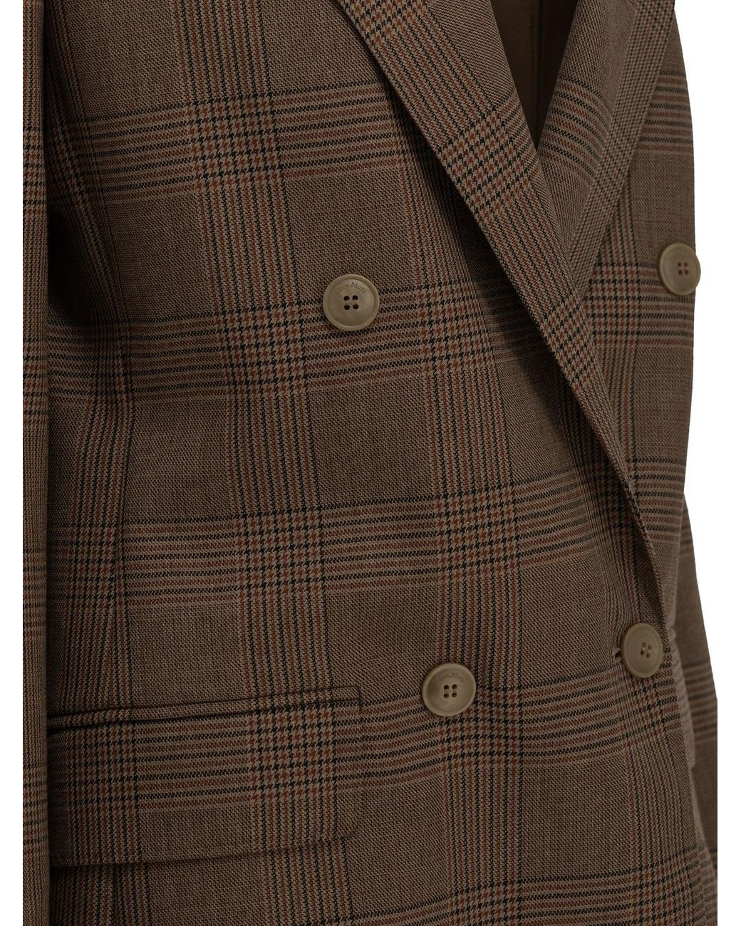 Max Mara Brown Double-Breasted Wool Blazer
