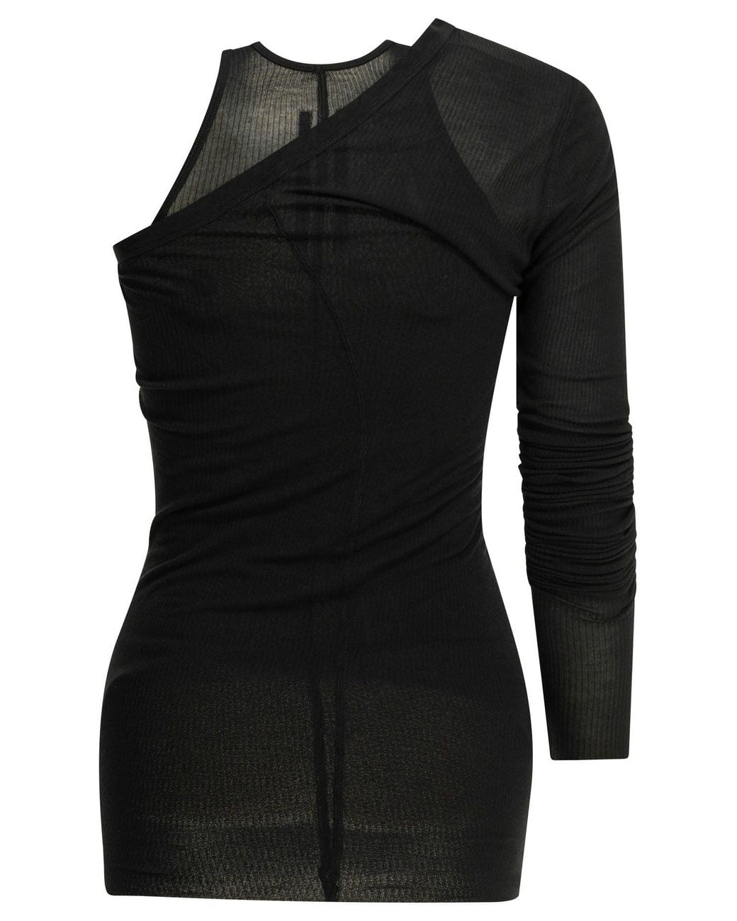 Rick Owens Black "Banana" One-Shoulder Tank Top