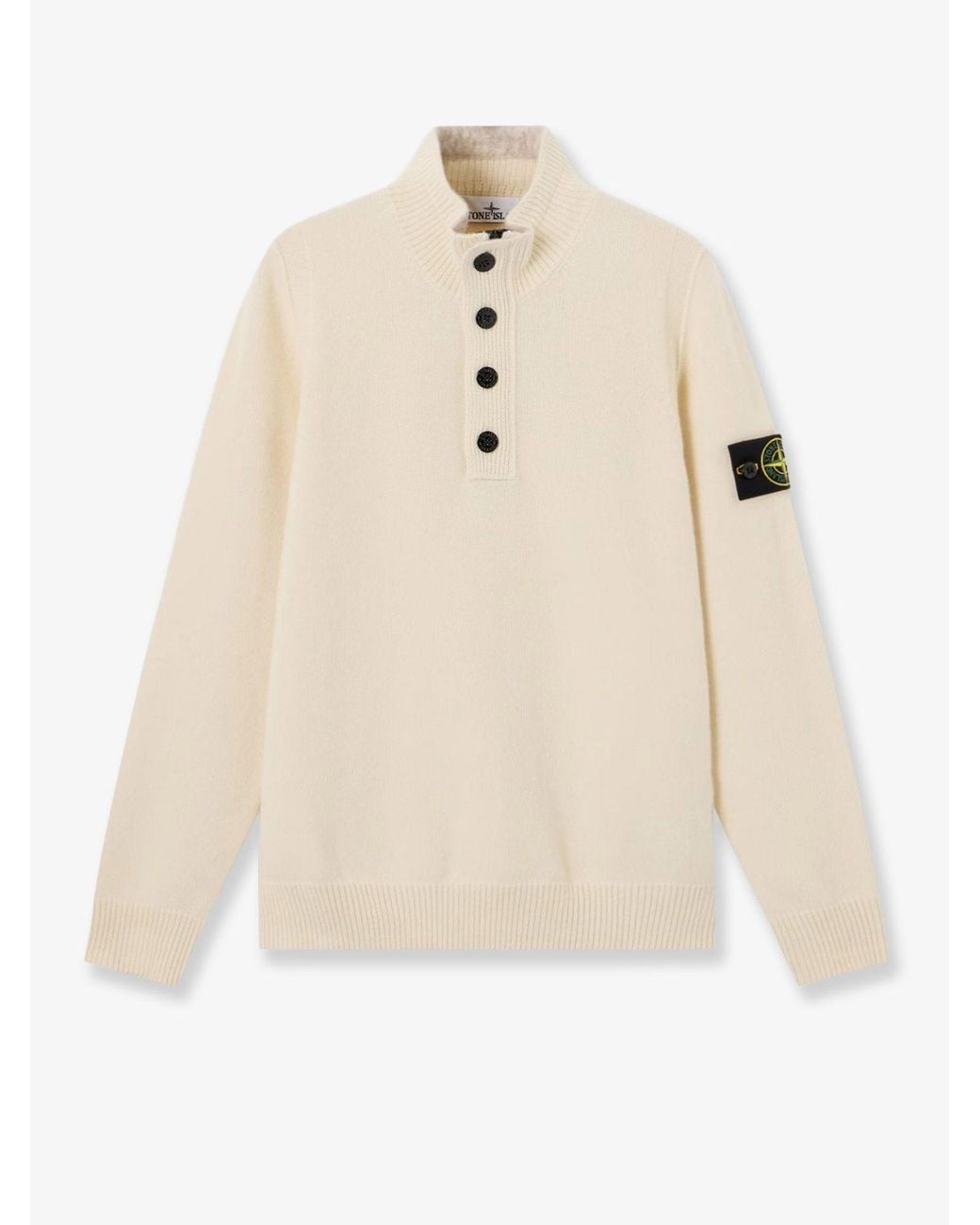 Stone Island Natural Virgin Wool Blend Sweater for men