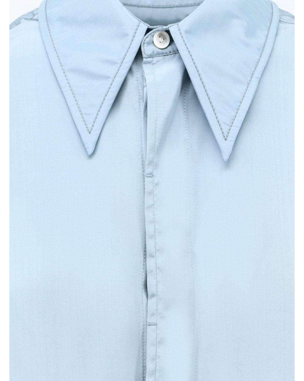 Bottega Veneta Blue Parachute Viscose And Silk Blend Shirt