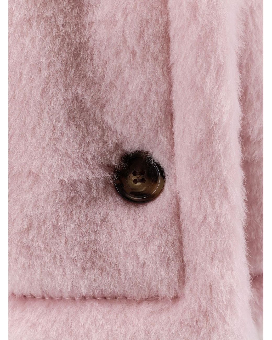 Max Mara Pink Mxacorvino1 Alpaca And Virgin Wool Fur Cape