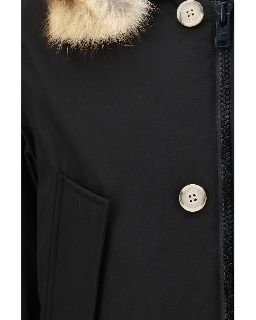 Woolrich Black Arctic Ramar Cloth Parka for men