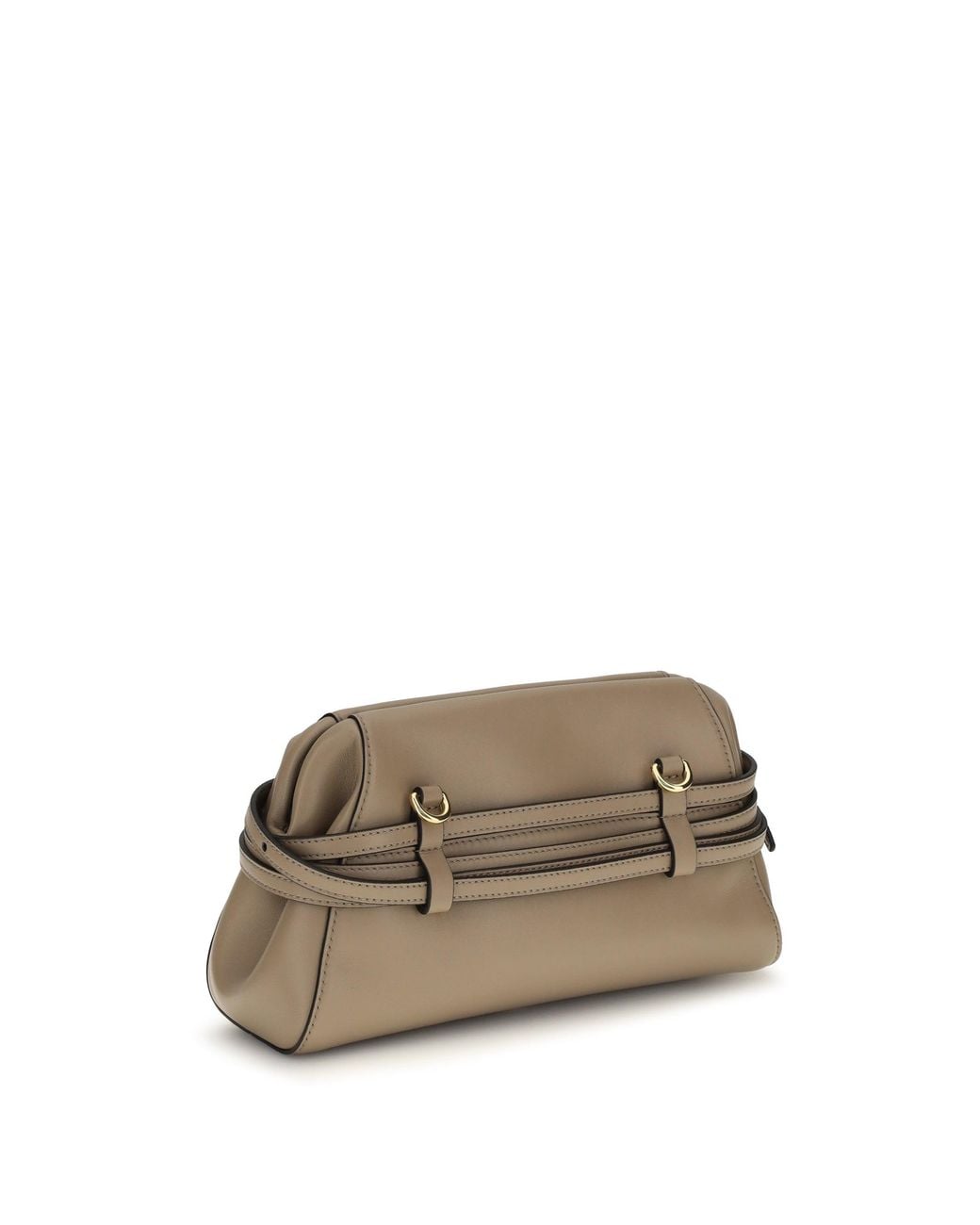 Moschino Gray Belt-Detail Clutch