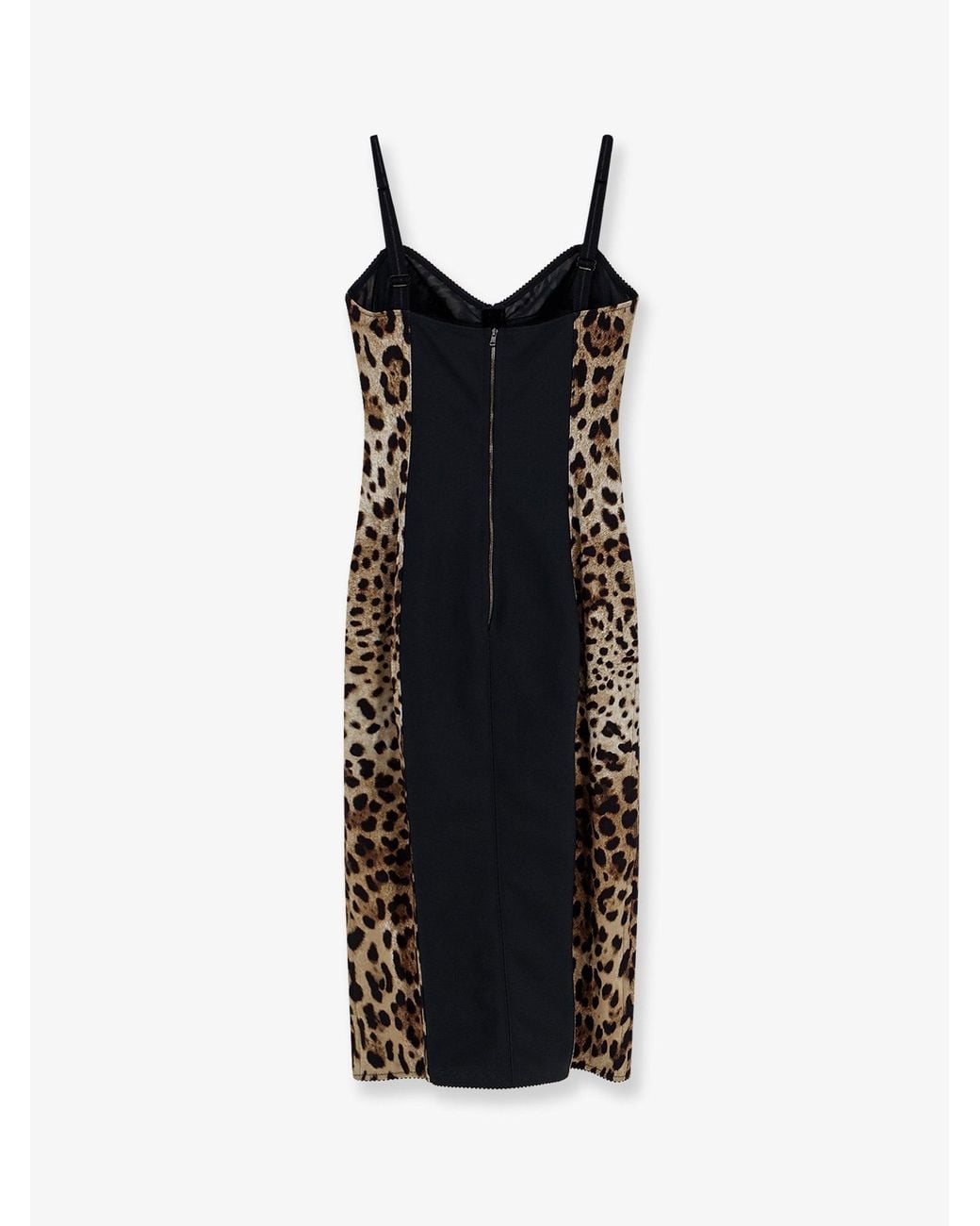 Dolce & Gabbana White Dolce & Gabbana Stretch Fabric Long Dress With Animal Print