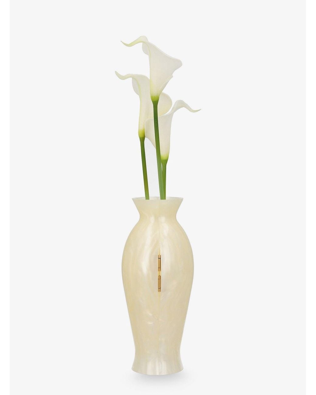 Cult Gaia Natural Florence Acrylic Clutch Bag With Marbled Effect And Calla Lily Detail