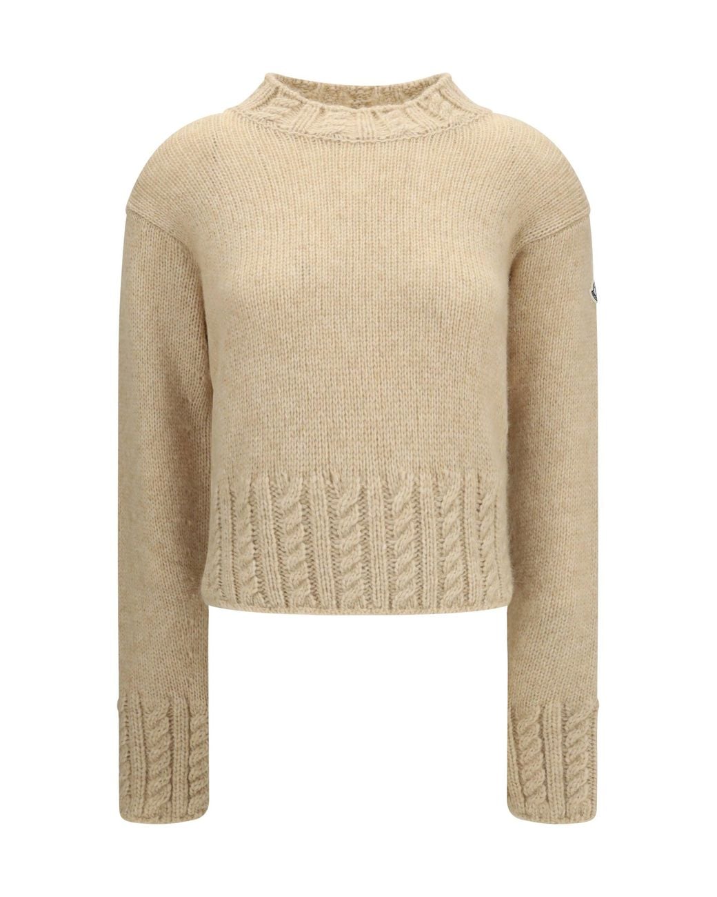 Moncler Natural Alpaca-Blend Turtleneck Sweater Light