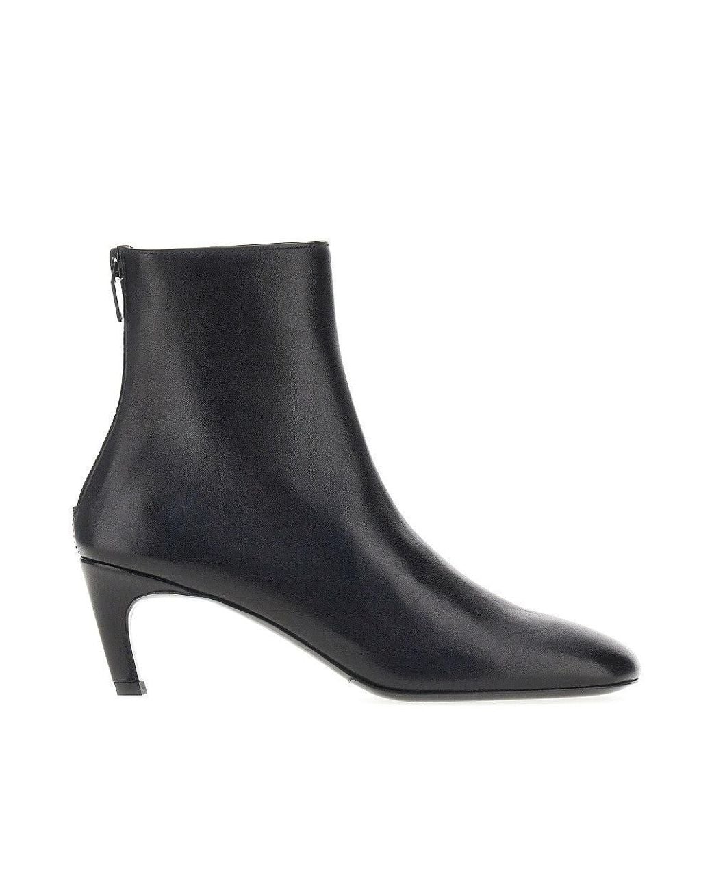 Totême Black Nappa Leather Ankle Boots