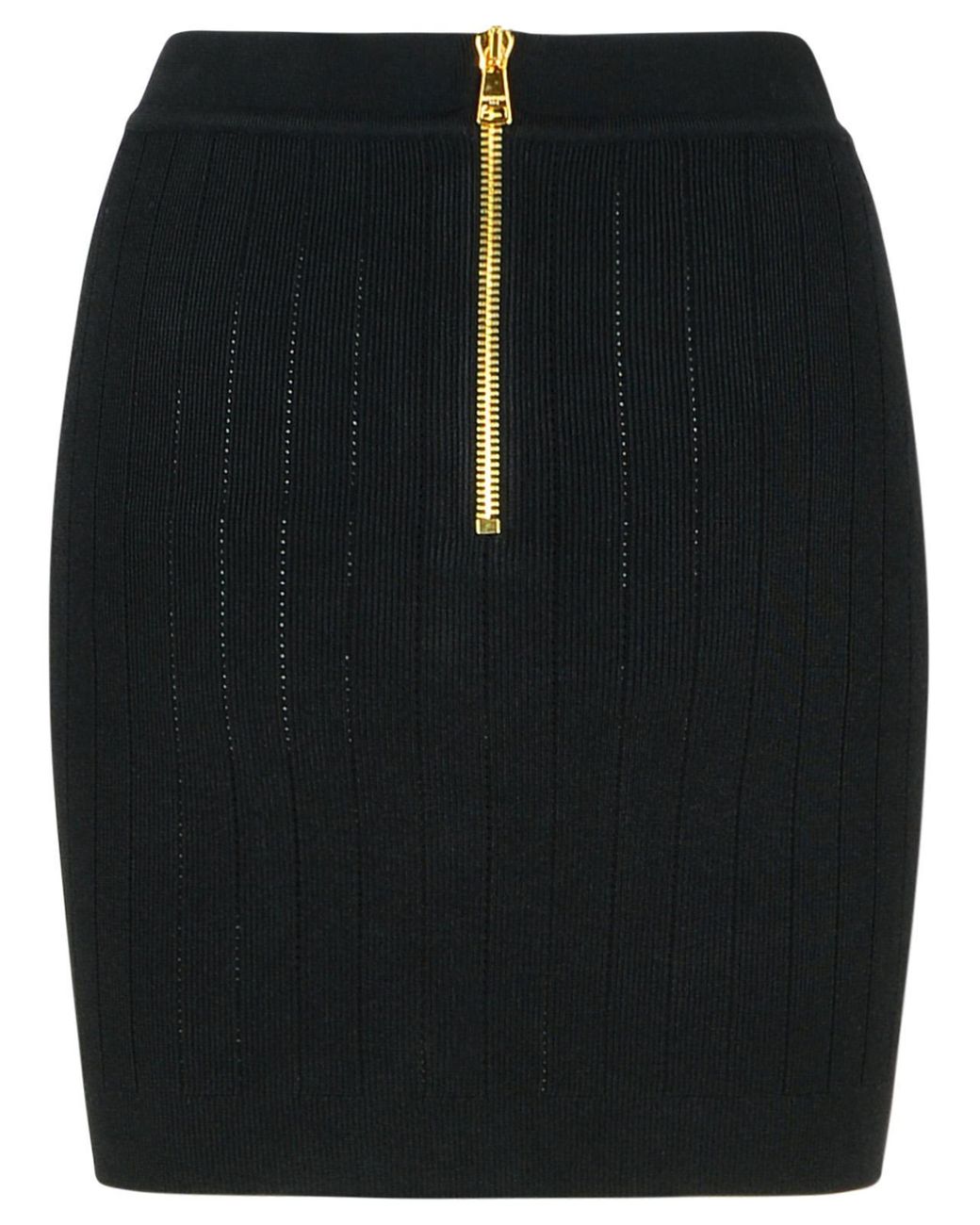 Balmain Black Viscose Blend Miniskirt