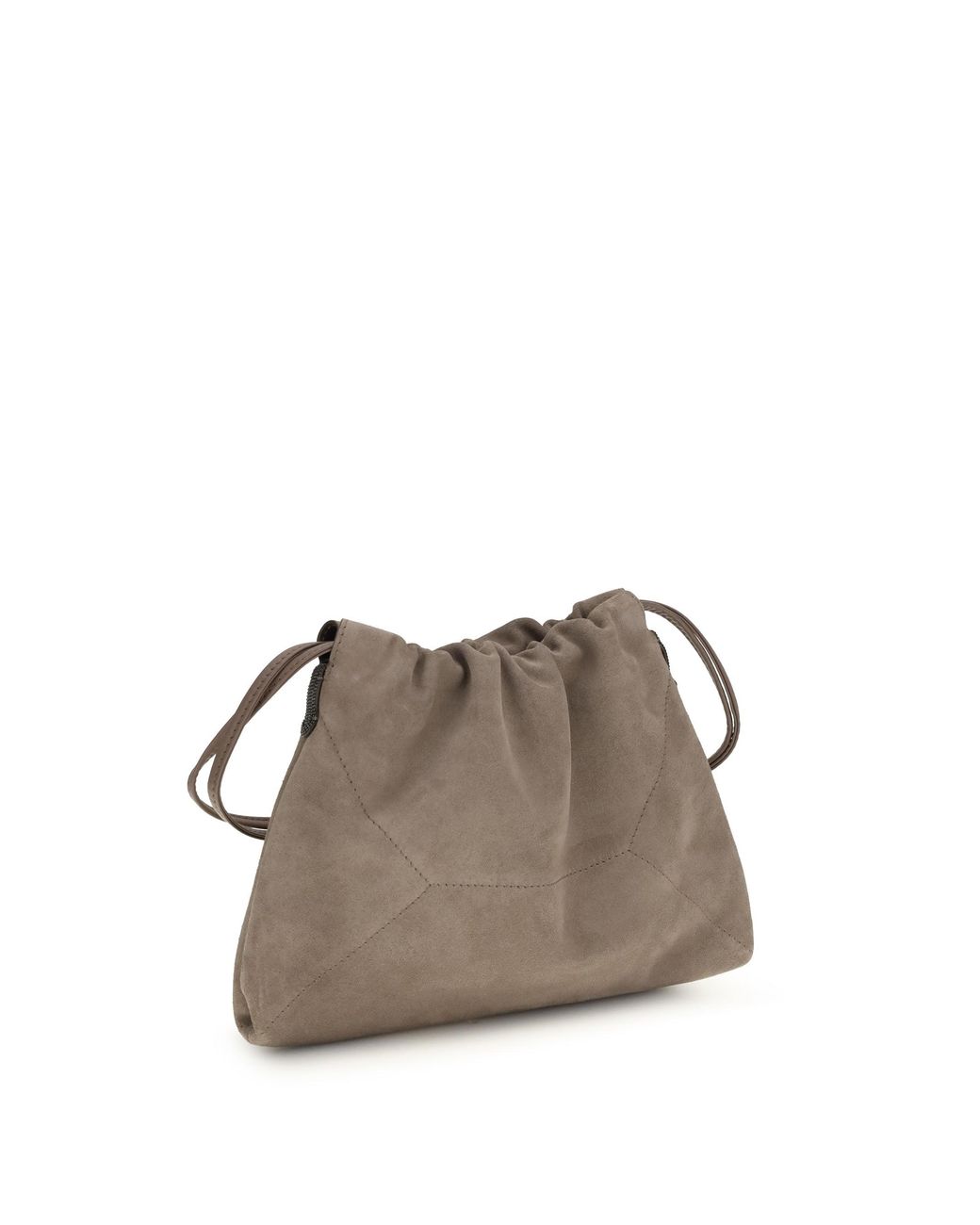 Brunello Cucinelli Brown Suede Pouch Bag