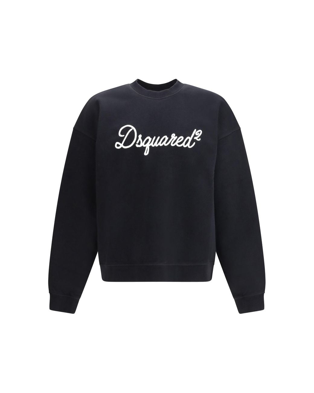 DSquared² Blue Cotton Crewneck Sweatshirt With Logo for men