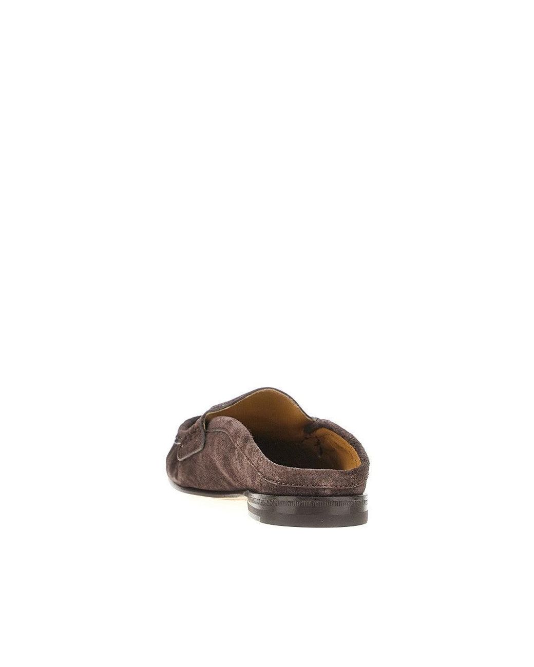 Fendi Brown Scrunch' Suede Leather Sabot