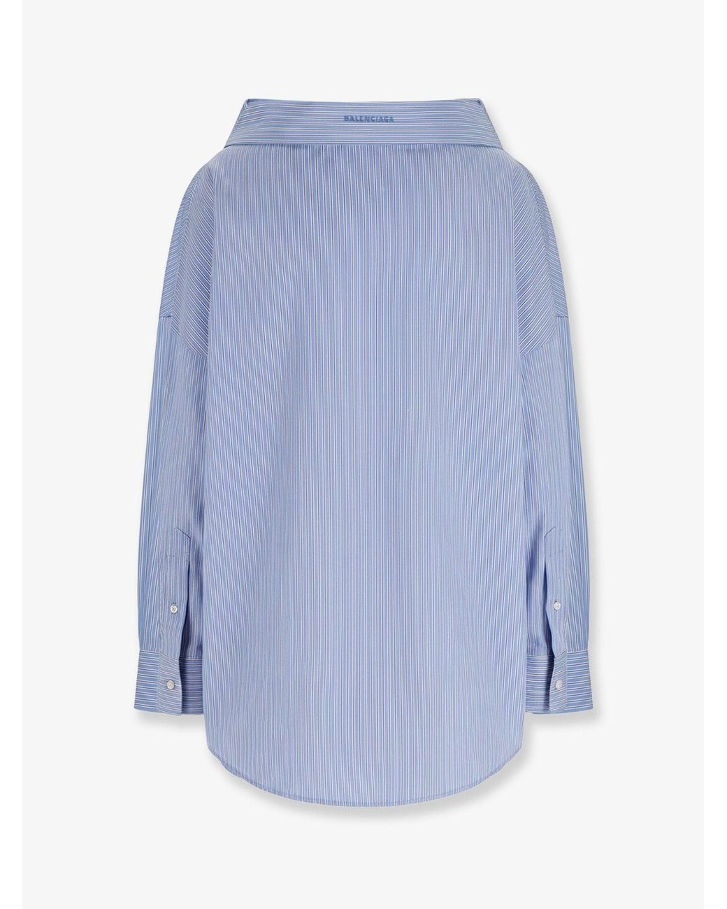 Balenciaga Blue Oversized Cotton Stole Shirt