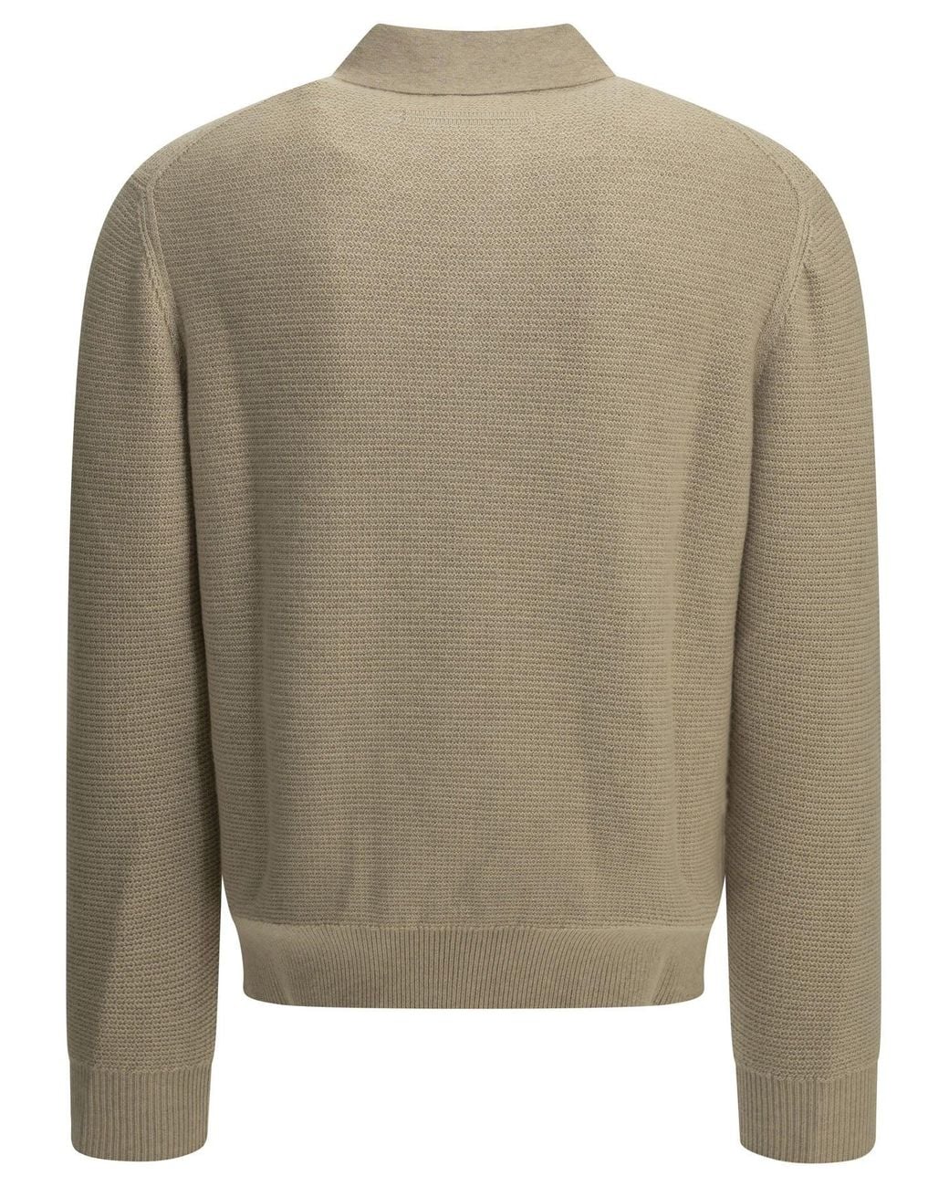 Zegna Natural Cashmere Polo Sweater for men