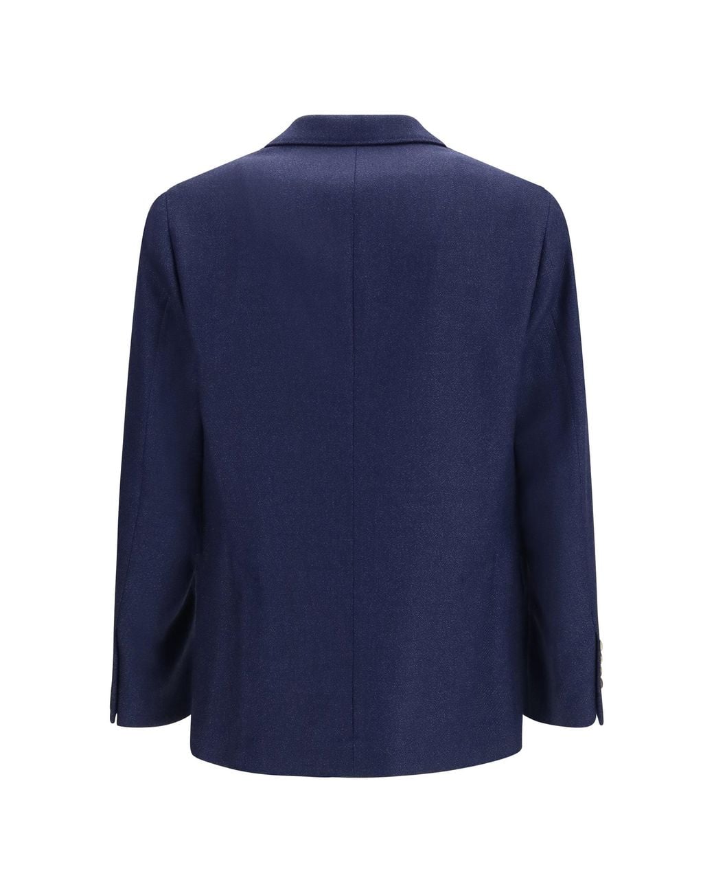 Brunello Cucinelli Blue Single Breasted Wool Blazer for men