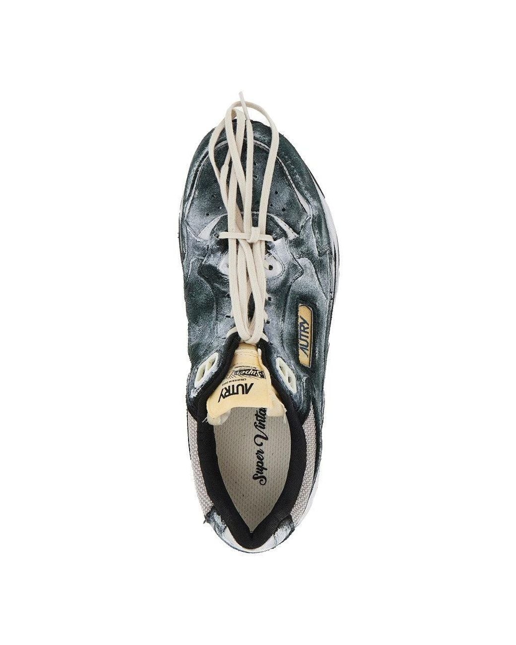 Autry Blue 'Hyperway' Suede Leather And Mesh Sneakers for men