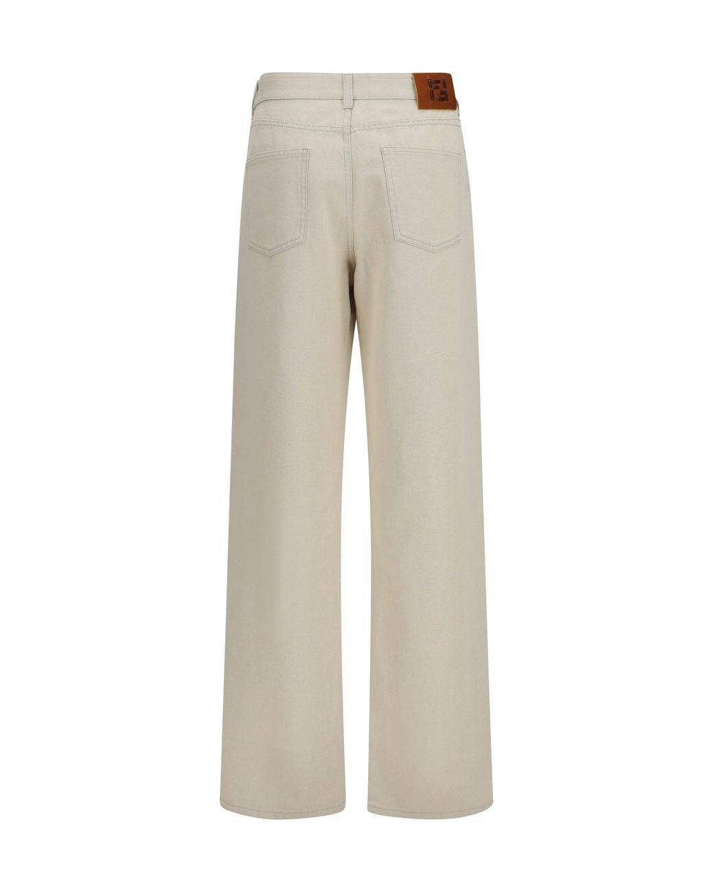 Fendi White Jeans Ff Reverse