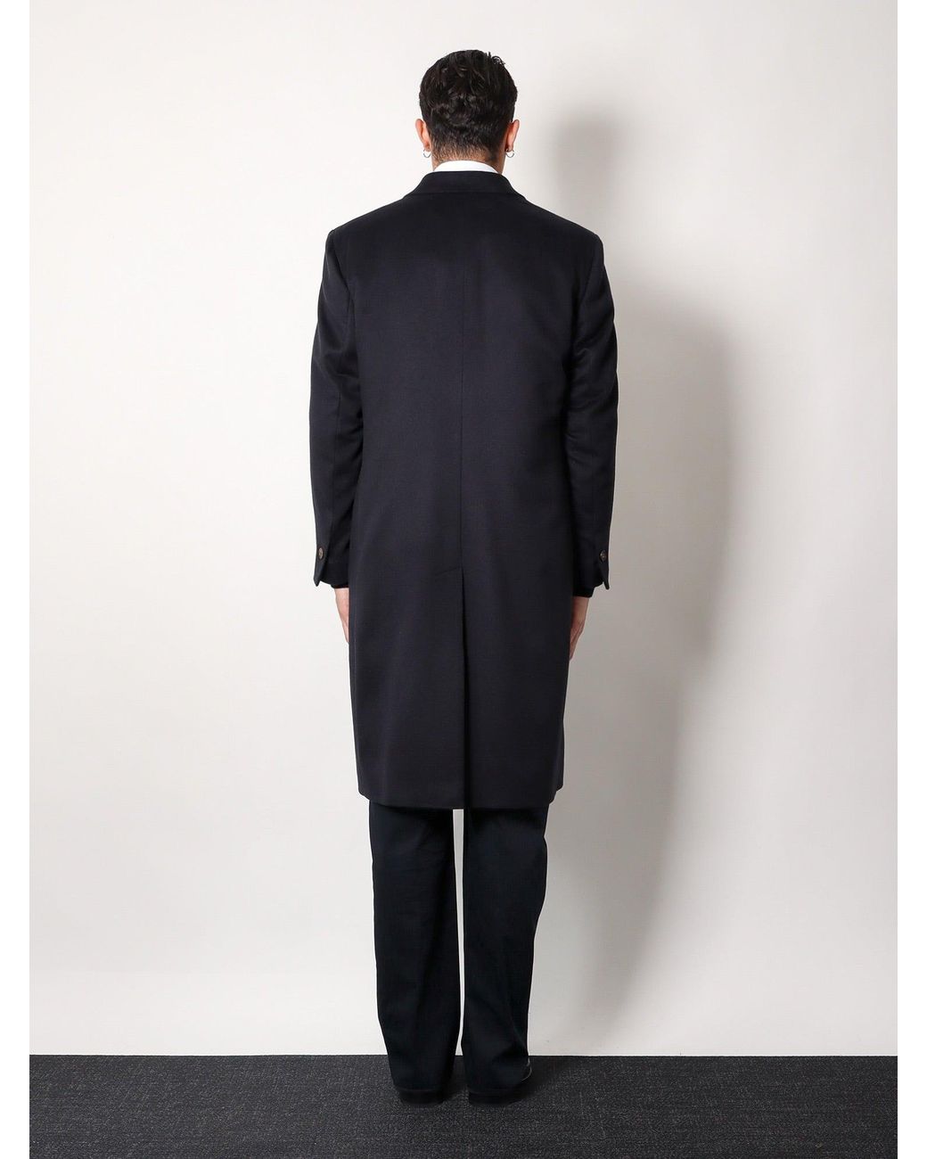 Hevò Blue Cashmere Coat With Satin Lining for men