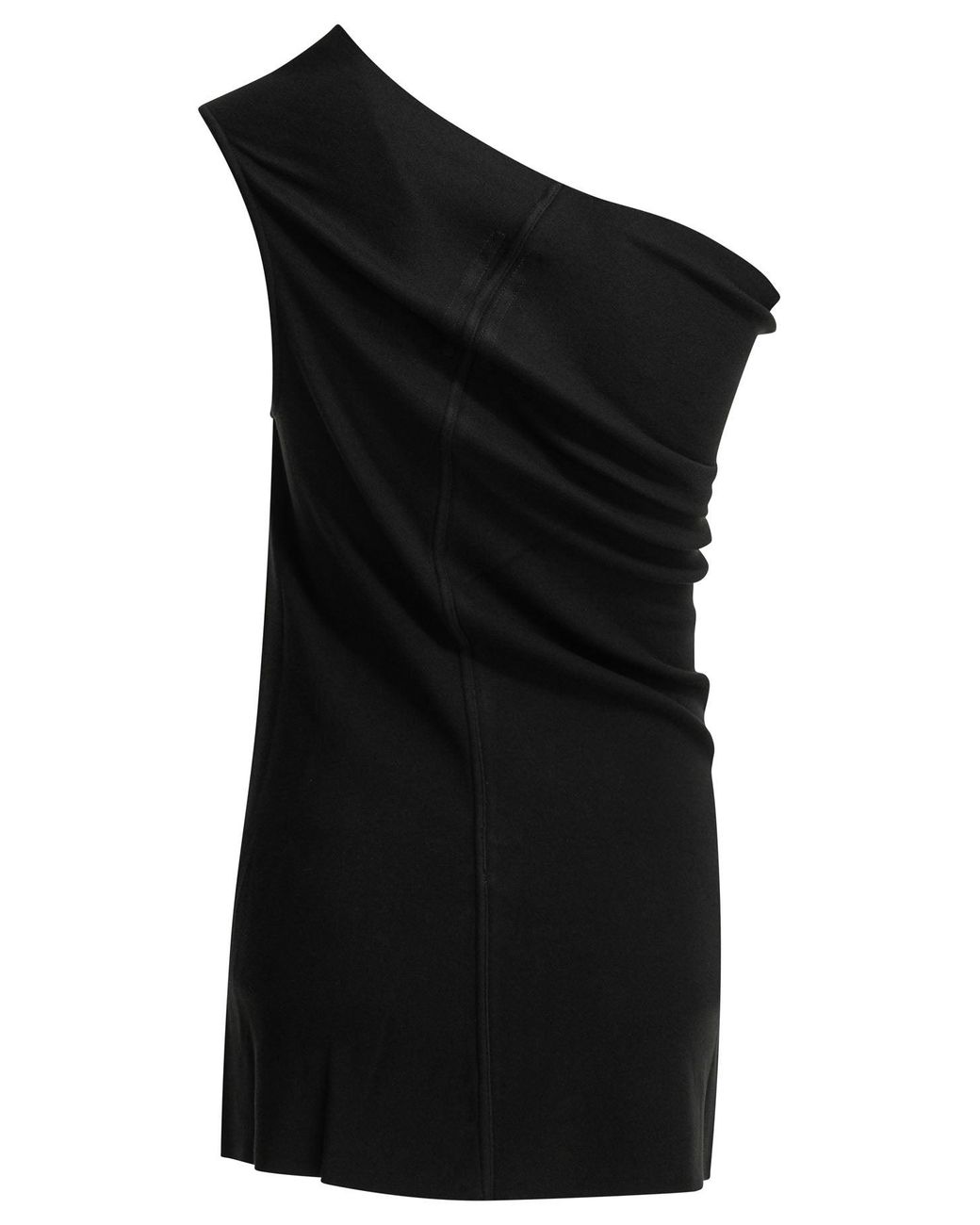 Rick Owens Black "Athena" One-Shoulder Top
