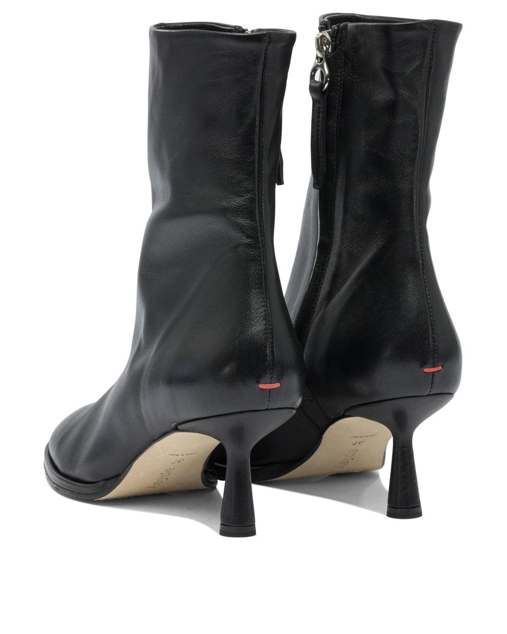 Aeyde Black "Dorothy 65Mm" Zippered Ankle Boots