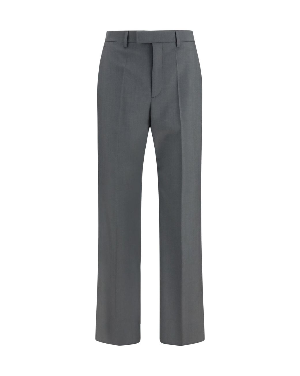 Valentino Gray Tailored Wool-Mohair Pants