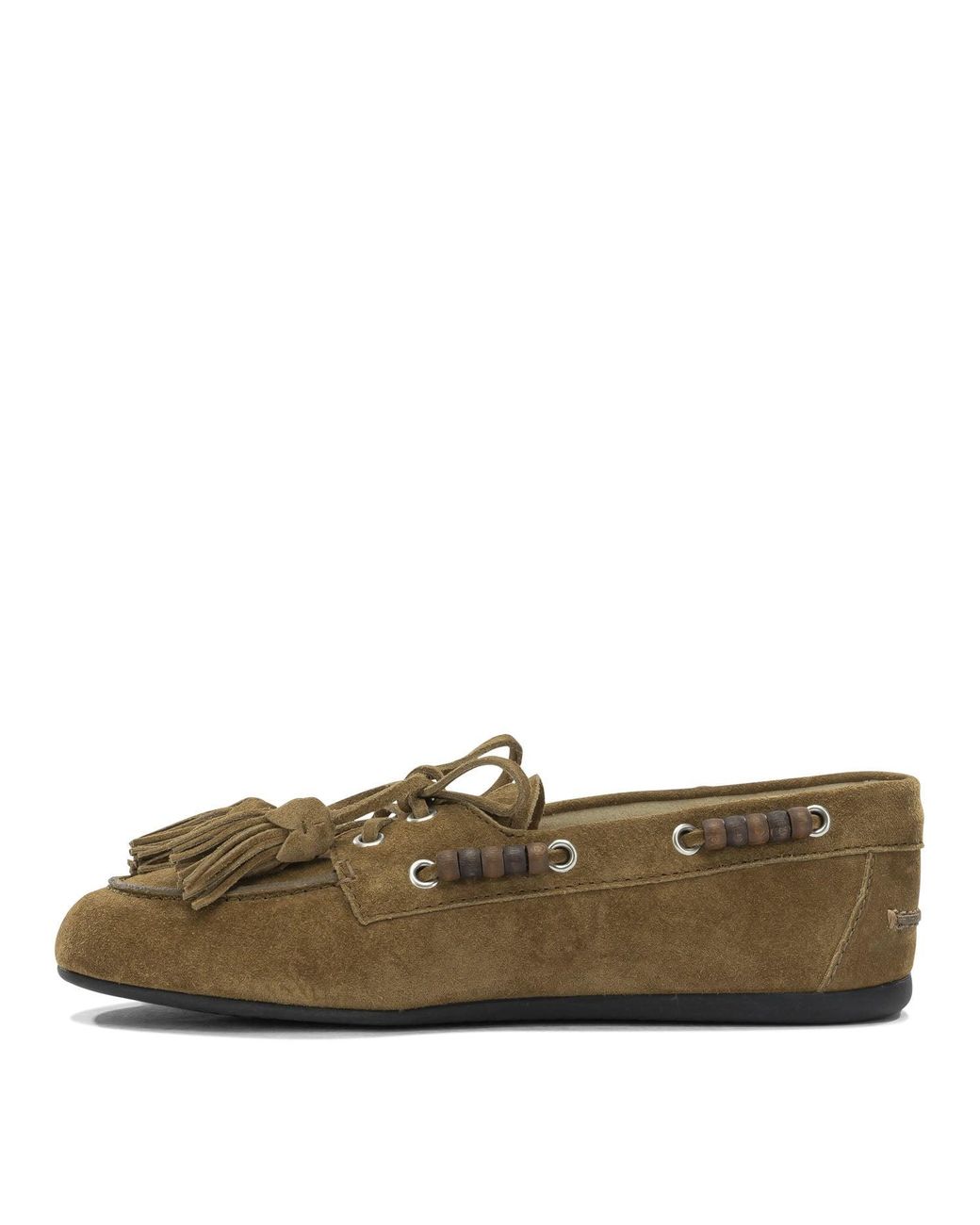 Miu Miu Brown Deck Lace-Up Loafers