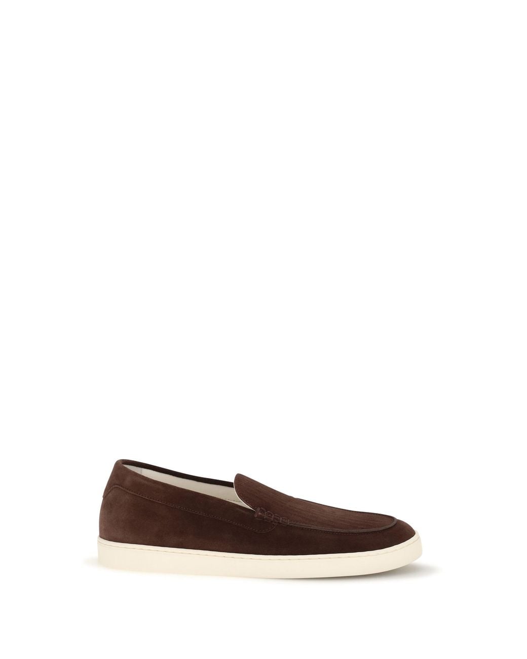 Brunello Cucinelli White Suede Loafers for men