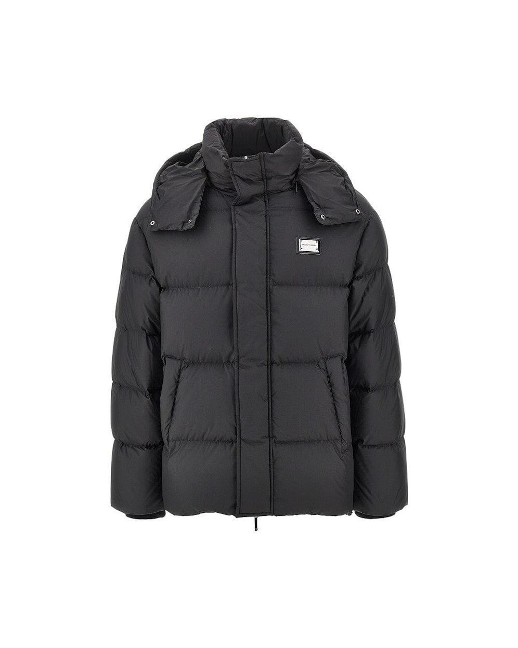 Emporio Armani Black Logo Plate Down Jacket for men