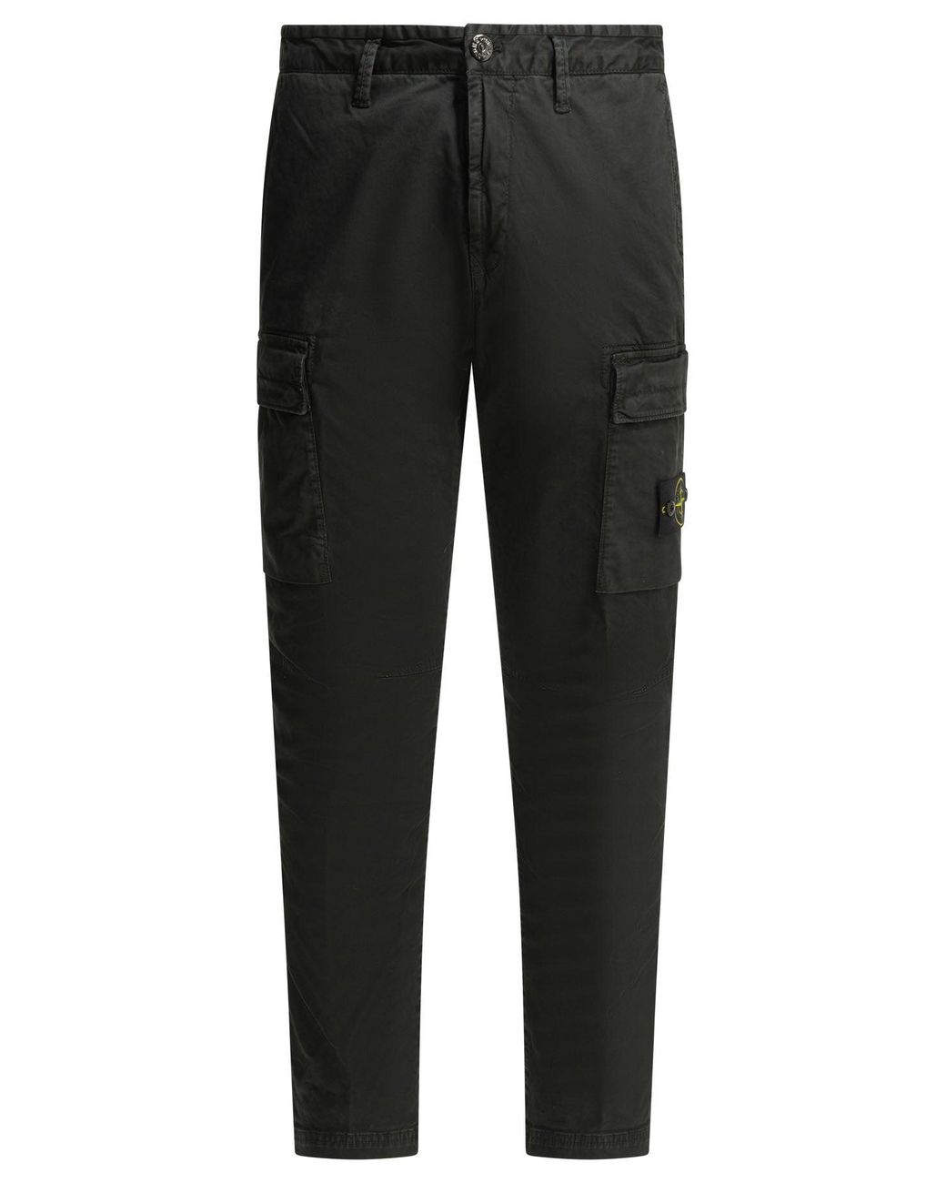 Stone Island Black Old Effect Cargo Pants for men