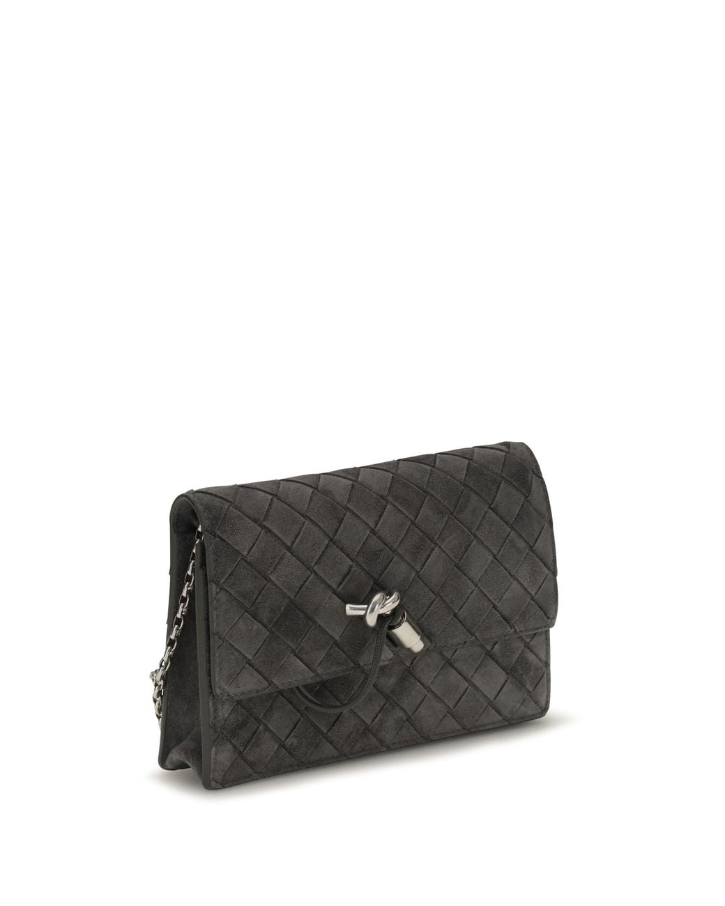 Bottega Veneta Black Andiamo Suede Shoulder Bag Obsidian