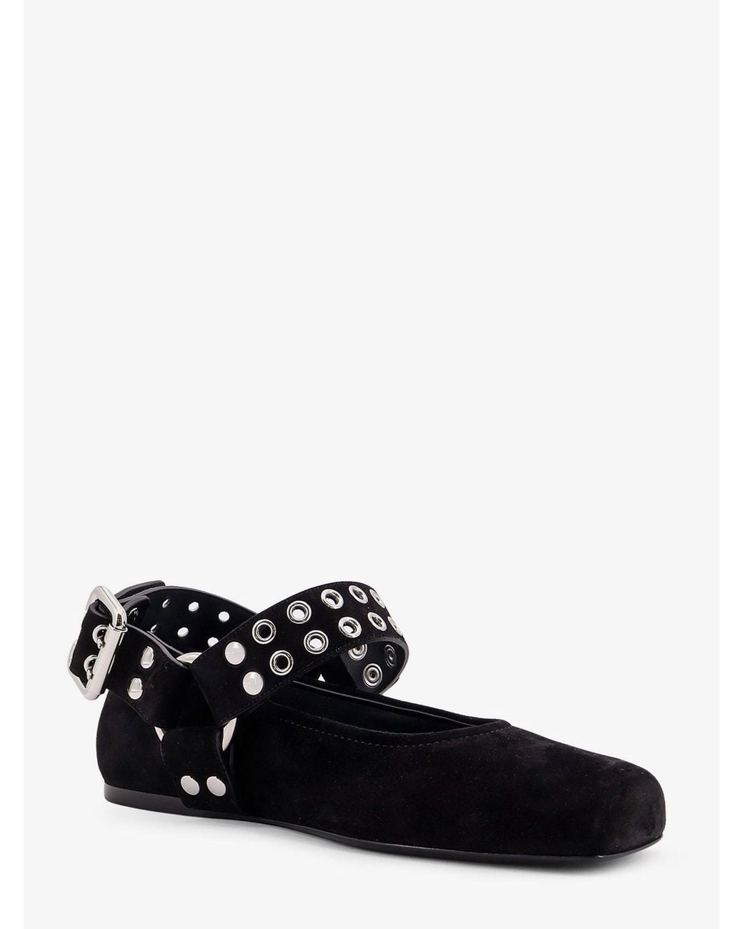 Alaïa White Suede Biker Flat Ballerinas